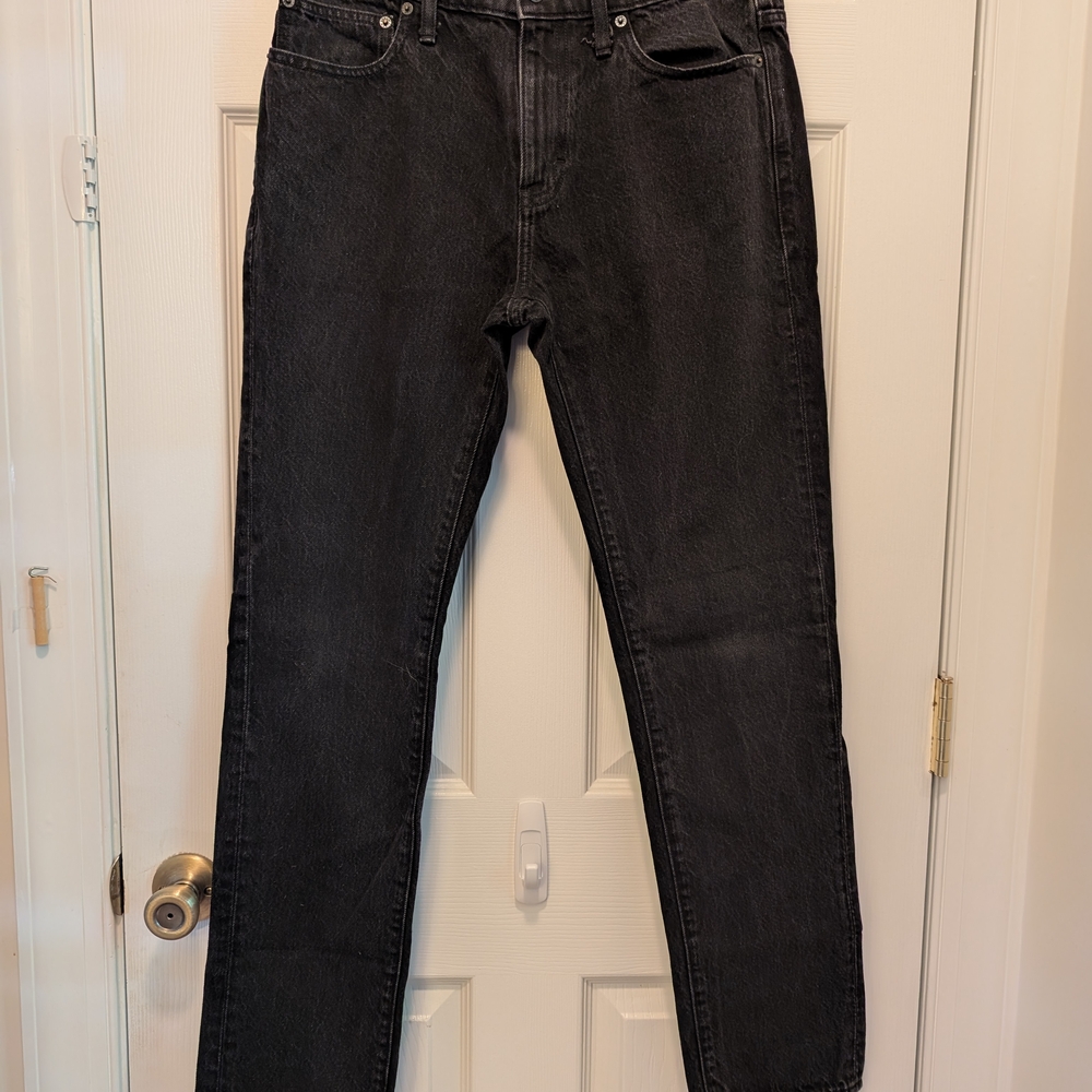 Men's Faded Black Straight Jeans
